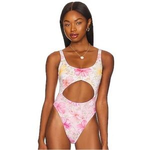 NWT LoveShackFancy x Hurley One Piece Cheeky Hibiscus Bathing Suit in Size XS